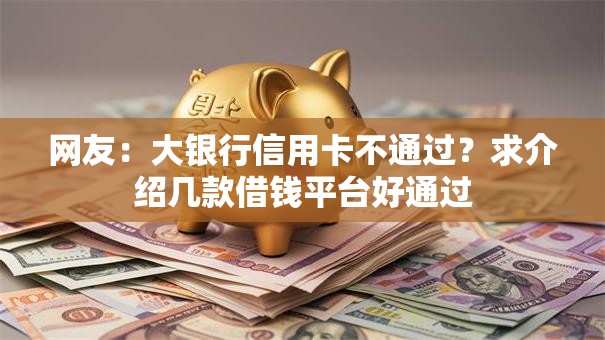 网友：大银行信用卡不通过？求介绍几款借钱平台好通过