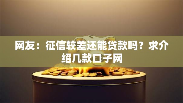 网友：征信较差还能贷款吗？求介绍几款口子网