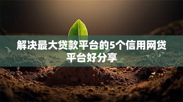 解决最大贷款平台的5个信用网贷平台好分享