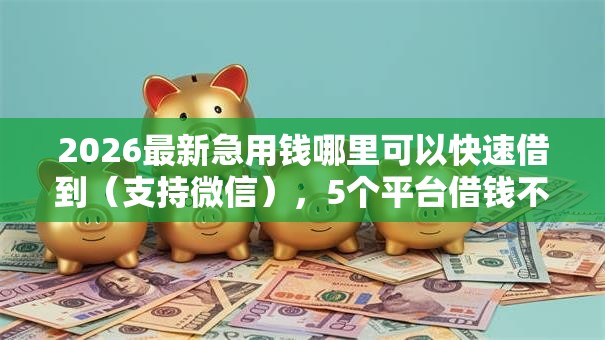 2026最新急用钱哪里可以快速借到（支持微信），5个平台借钱不看征信不看逾期,不看欠款无私分享