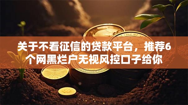 关于不看征信的贷款平台，推荐6个网黑烂户无视风控口子给你