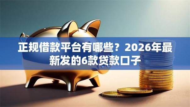 正规借款平台有哪些？2026年最新发的6款贷款口子