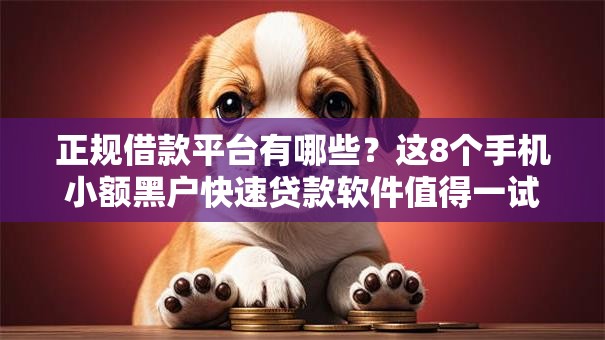 正规借款平台有哪些？这8个手机小额黑户快速贷款软件值得一试