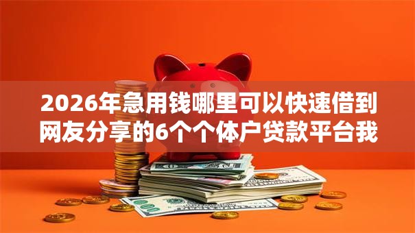 2026年急用钱哪里可以快速借到网友分享的6个个体户贷款平台我觉得不错！