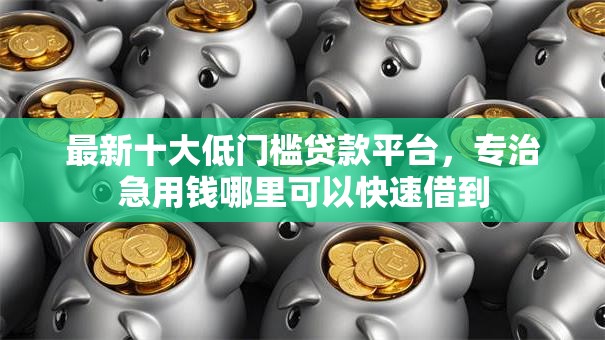 最新十大低门槛贷款平台，专治急用钱哪里可以快速借到