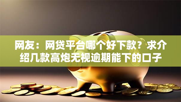 网友：网贷平台哪个好下款？求介绍几款高炮无视逾期能下的口子