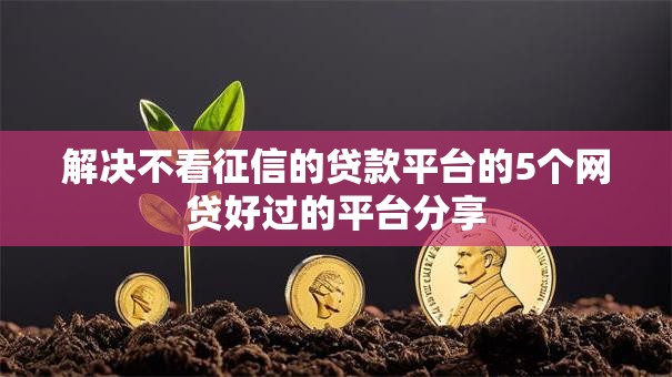 解决不看征信的贷款平台的5个网贷好过的平台分享