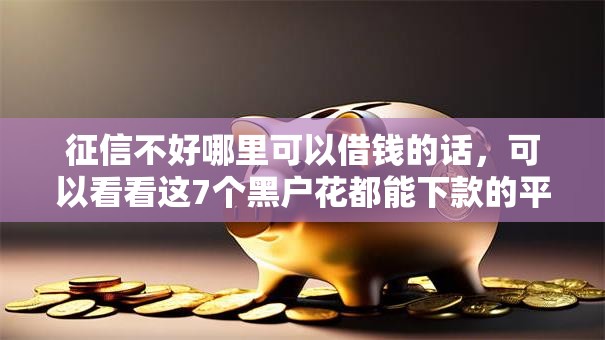 征信不好哪里可以借钱的话，可以看看这7个黑户花都能下款的平台啊