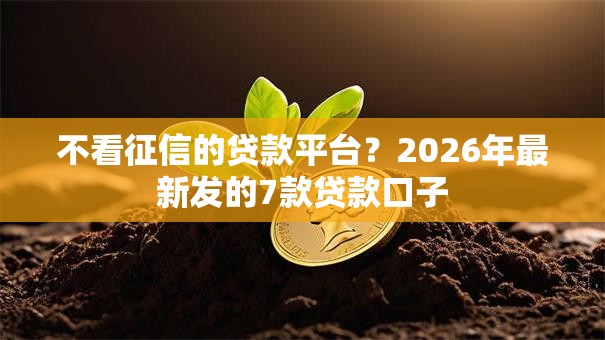 不看征信的贷款平台？2026年最新发的7款贷款口子