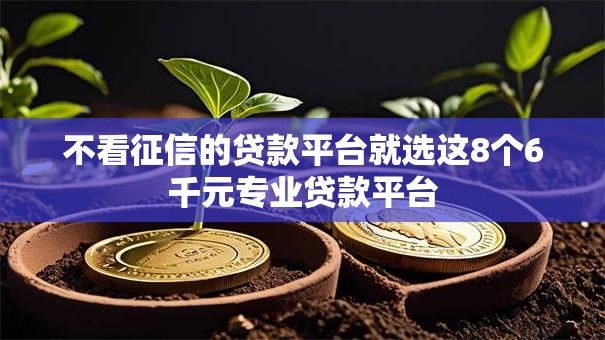 不看征信的贷款平台就选这8个6千元专业贷款平台