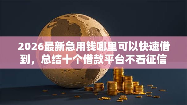 2026最新急用钱哪里可以快速借到，总结十个借款平台不看征信负债！