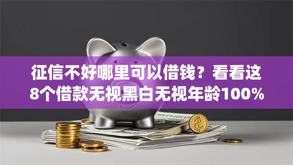 征信不好哪里可以借钱？看看这8个借款无视黑白无视年龄100%秒过app怎么样