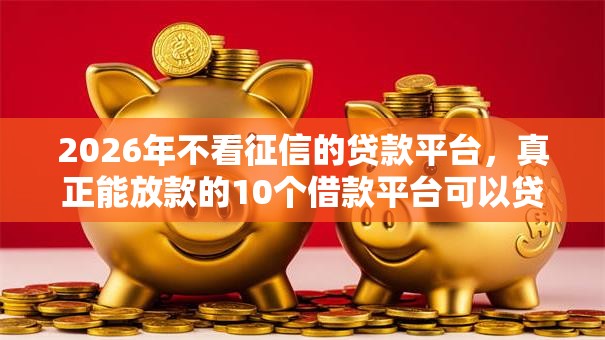 2026年不看征信的贷款平台，真正能放款的10个借款平台可以贷款20万推荐