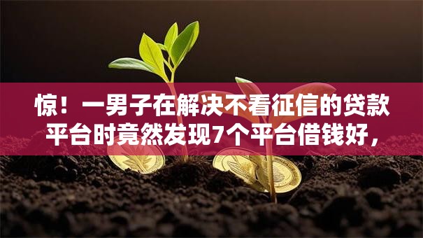 惊！一男子在解决不看征信的贷款平台时竟然发现7个平台借钱好，事后分享了出来