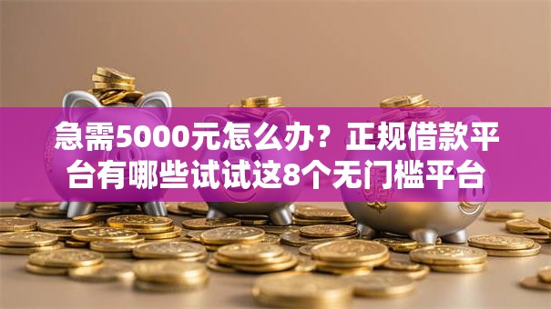急需5000元怎么办？正规借款平台有哪些试试这8个无门槛平台