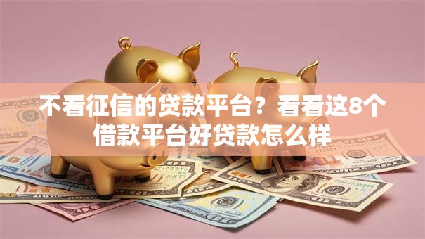 不看征信的贷款平台？看看这8个借款平台好贷款怎么样