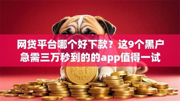 网贷平台哪个好下款？这9个黑户急需三万秒到的的app值得一试