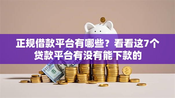 正规借款平台有哪些？看看这7个贷款平台有没有能下款的