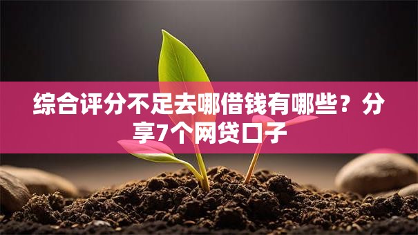 综合评分不足去哪借钱有哪些？分享7个网贷口子