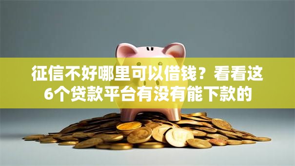 征信不好哪里可以借钱？看看这6个贷款平台有没有能下款的