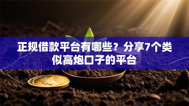 正规借款平台有哪些?分享7个类似高炮口子的平台 正规借款平台有哪些?分享7个类似高炮口子的平台