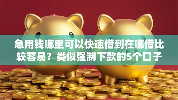 急用钱哪里可以快速借到在哪借比较容易？类似强制下款的5个口子参考