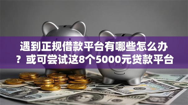 遇到正规借款平台有哪些怎么办？或可尝试这8个5000元贷款平台好