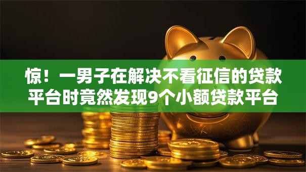 惊！一男子在解决不看征信的贷款平台时竟然发现9个小额贷款平台好，事后分享了出来