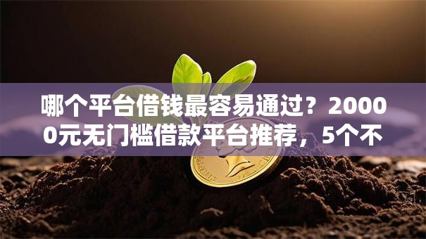 哪个平台借钱最容易通过？20000元无门槛借款平台推荐，5个不看征信不是网贷平台盘点