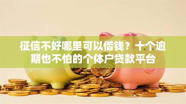 征信不好哪里可以借钱？十个逾期也不怕的个体户贷款平台