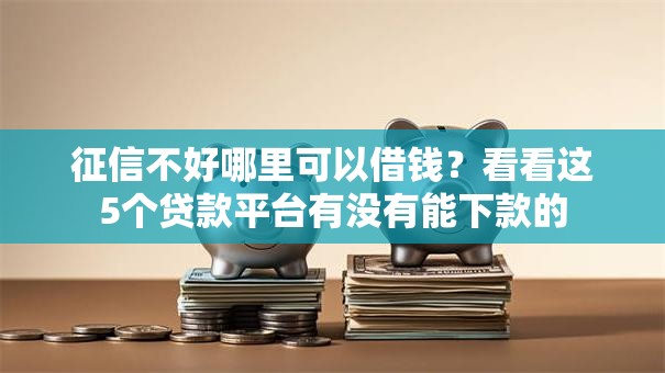 征信不好哪里可以借钱？看看这5个贷款平台有没有能下款的