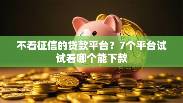 不看征信的贷款平台?7个平台试试看哪个能下款 不看征信的贷款平台?7个平台试试看哪个能下款