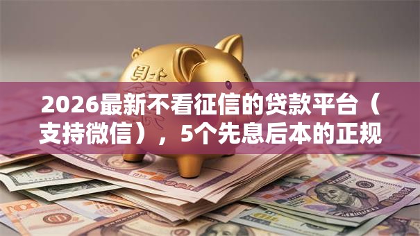 2026最新不看征信的贷款平台（支持微信），5个先息后本的正规贷款平台无私分享
