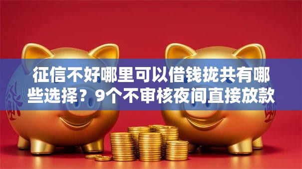 征信不好哪里可以借钱拢共有哪些选择？9个不审核夜间直接放款的网贷软件详解