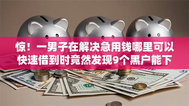 惊！一男子在解决急用钱哪里可以快速借到时竟然发现9个黑户能下款的借款平台，事后分享了出来