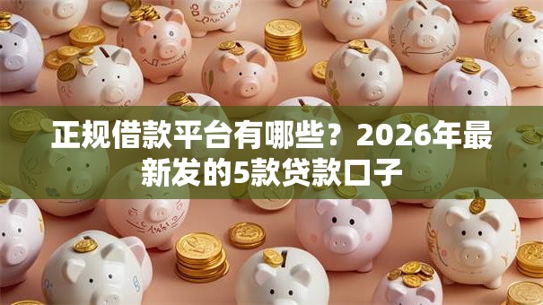 正规借款平台有哪些？2026年最新发的5款贷款口子