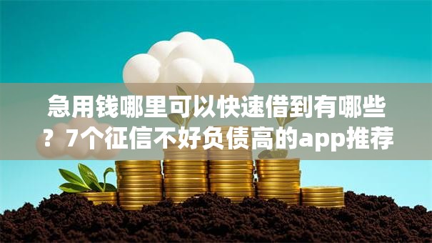 急用钱哪里可以快速借到有哪些？7个征信不好负债高的app推荐给你