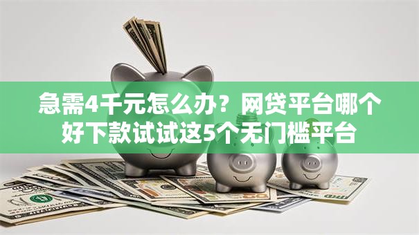 急需4千元怎么办？网贷平台哪个好下款试试这5个无门槛平台