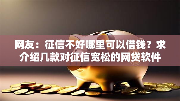 网友：征信不好哪里可以借钱？求介绍几款对征信宽松的网贷软件
