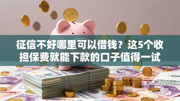 征信不好哪里可以借钱？这5个收担保费就能下款的口子值得一试