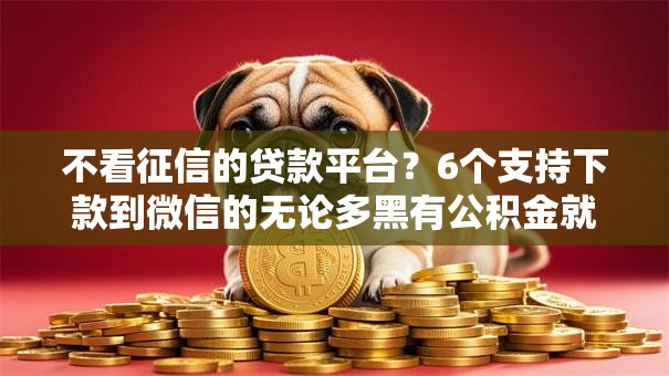 不看征信的贷款平台？6个支持下款到微信的无论多黑有公积金就能下款
