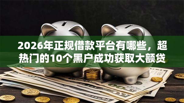 2026年正规借款平台有哪些，超热门的10个黑户成功获取大额贷款的口子推荐