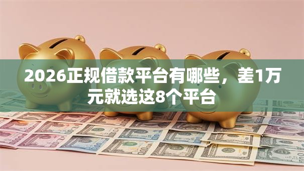 2026正规借款平台有哪些,差1万元就选这8个平台 2026正规借款平台有哪些,差1万元就选这8个平台