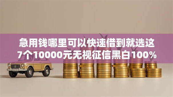 急用钱哪里可以快速借到就选这7个10000元无视征信黑白100%秒下网贷平台