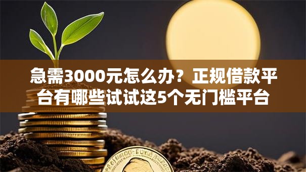急需3000元怎么办？正规借款平台有哪些试试这5个无门槛平台