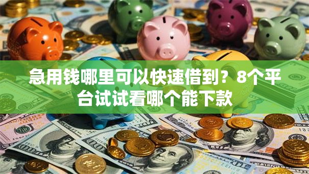 急用钱哪里可以快速借到？8个平台试试看哪个能下款