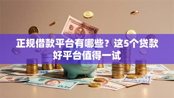 正规借款平台有哪些？这5个贷款好平台值得一试