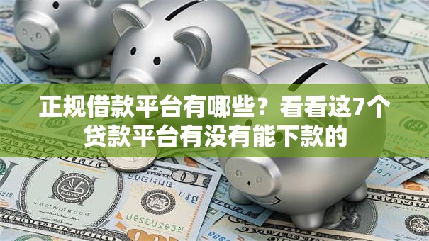 正规借款平台有哪些?看看这7个贷款平台有没有能下款的 正规借款平台有哪些?看看这7个贷款平台有没有能下款的