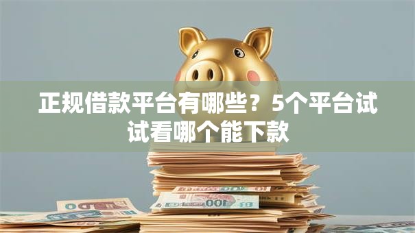 正规借款平台有哪些？5个平台试试看哪个能下款