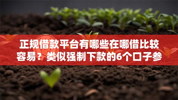 正规借款平台有哪些在哪借比较容易？类似强制下款的6个口子参考